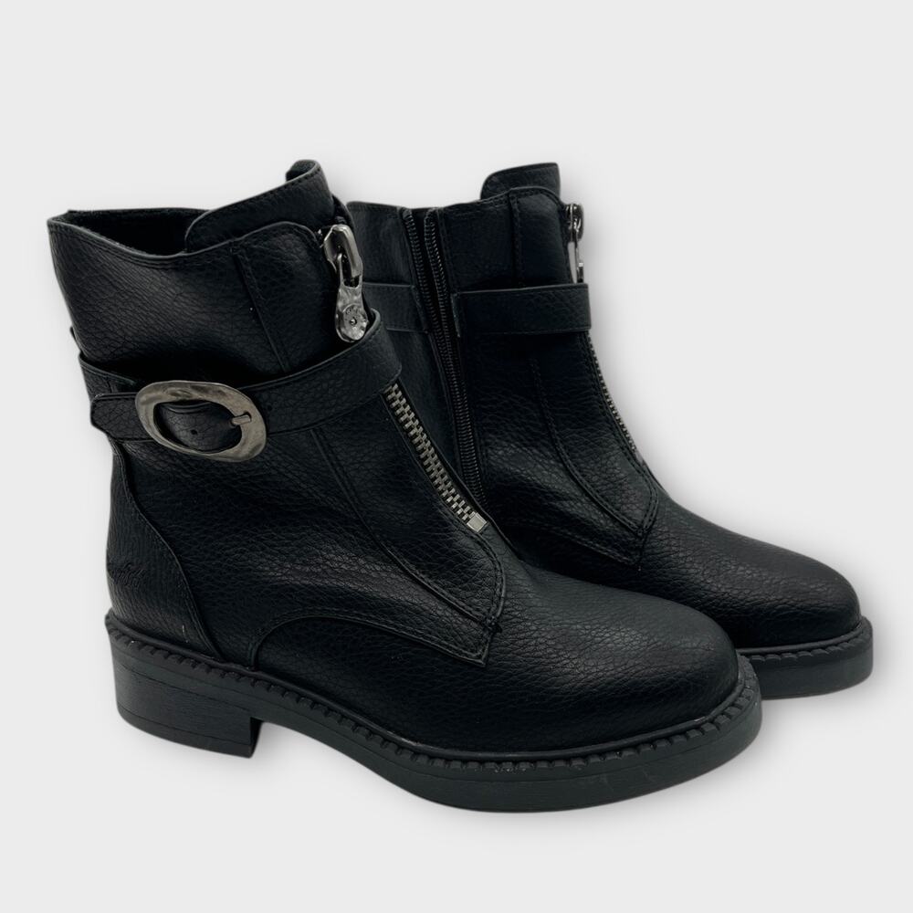 Blowfish Malibu Vozlyn Black Vegan Moto Boots Zipper‎ Ankle Women’s 6.5